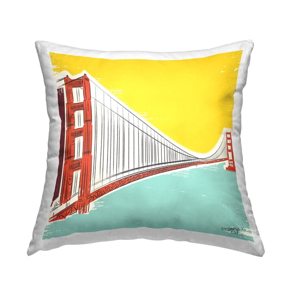 Stupell Industries Golden Gate Bridge Decorative Printed Throw Pillow, 18 x 18