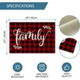 thumbnail image 7 of mubwai Placemats for Dining Table Red Buffalo Plaid Love Home Family Together, 12 x 18 Inch Winter Holiday Washable Table Mat Set of 4, 7 of 7