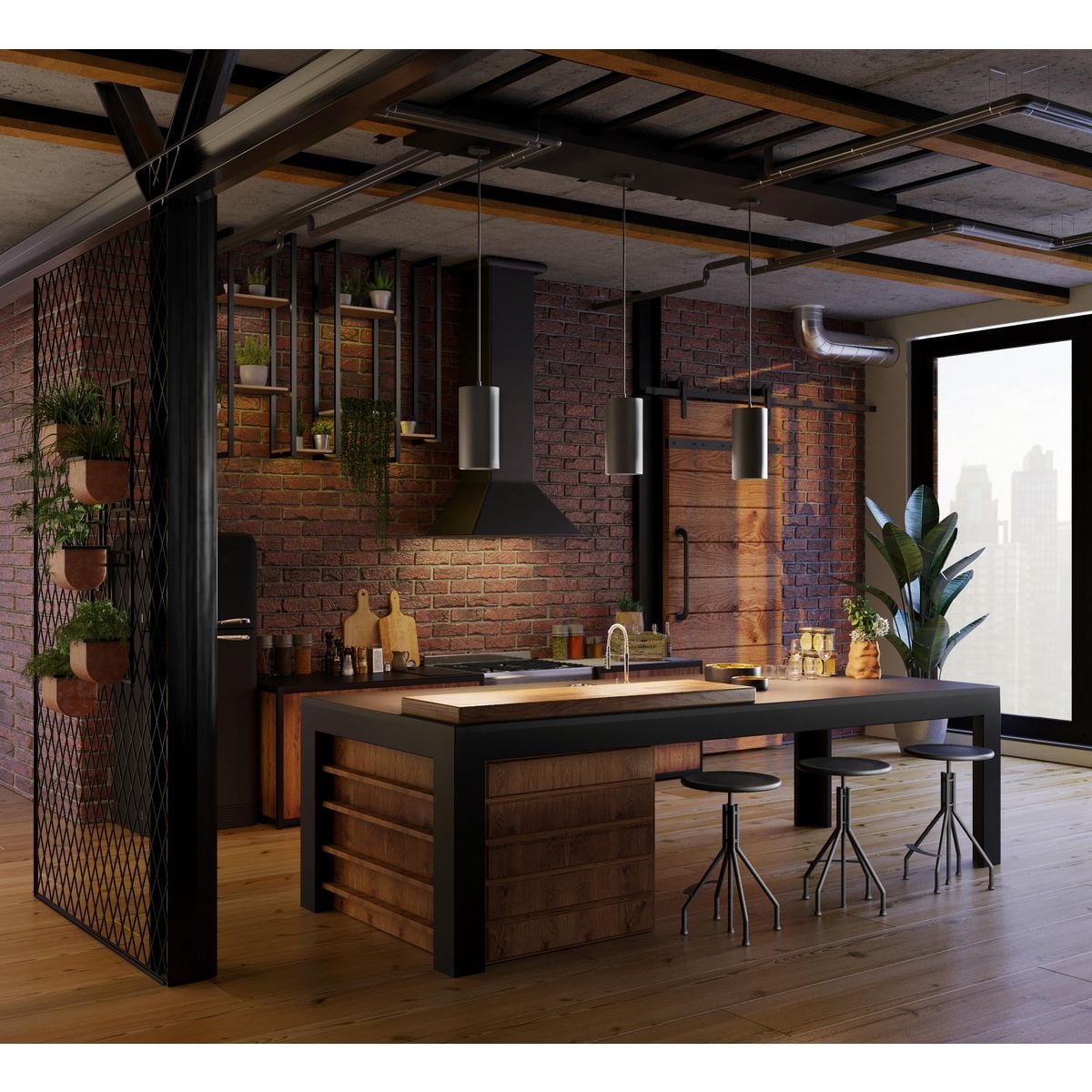 Progress Lighting, Cylinder Pendant Kit, 1 Light, Stem Hung, Antique Bronze, No Shade, Material: Aluminum, Finish Color: Black