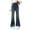 Blue*, variant on OSOLU Girls Cargo Jeans Baggy Wide Leg Elastic Waist with Multiple Pockets Denim Pants Relaxed Classic Trousers