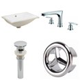 thumbnail image 1 of 18.25-in. W CUPC Rectangle Bathroom Undermount Sink Set In White - Chrome Hardware - Overflow Drain Incl. AI-25967, 1 of 1