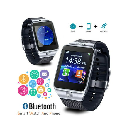 2-in-1 Wireless Bluetooth (iOS or Android) Smart Watch & Phone w/ Camera + Pedometer + Sleep (Best Pedometer For Android Phones)