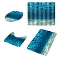 thumbnail image 1 of Bathroom Shower Curtain Set 4 Piece, Non Slip U-Shaped Toilet Mat and Lid Cover Set, Machine Washable Bathroom Carpet, Ideal for Home Kitchen or RV Use, 1 of 7