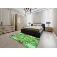 thumbnail image 4 of Ahgly Company Indoor Round Patterned Dark Lime Green Area Rugs, 3' Round, 4 of 6