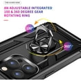 thumbnail image 3 of iPhone 14 Pro Phone Case, Extreme Protection Military Armor Dual Layer Protective Ring Kickstand Black, 3 of 16