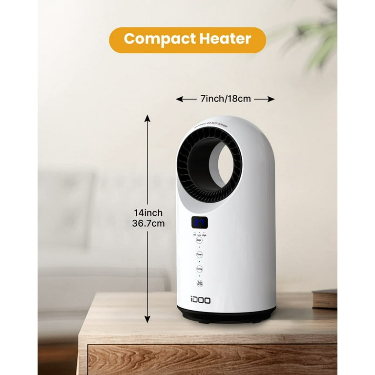 iDOO Electric Ceramic Space Heaters for Office Desk Indoor Large Room 300  sq.ft, White - Walmart.com