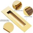 thumbnail image 3 of Malimali Recessed Finger Flush Pulls for Pocket, Sliding Barn Door - Brushed Gold Stainless Steel Rectangular Door Pulls (2 Pack) 6 Inch, 3 of 7