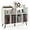 White, variant on Costway Large Record Player Stand Cabinet with Built-in Power Outlet Open Shelves