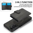 thumbnail image 6 of ELEHOLD Case for Samsung Galaxy A13 4G, 2-in-1 Magnetic Shockproof Leather Wallet Flip Case Cover, Detachable Card Holder with Stand,Black, 6 of 6