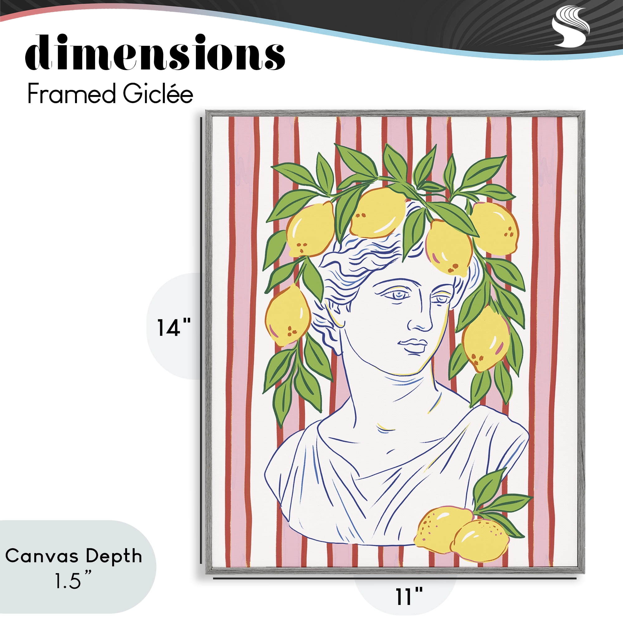 Stupell Industries La Limona Sculpture Face Gray Framed Giclee Art, design by Radhika Modi