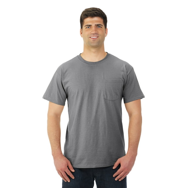 Jerzees T-Shirt Ras du Cou à Manches Courtes avec Poche pour Hommes DRI-POWER Active, 2X, Oxford