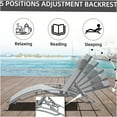 thumbnail image 4 of JERFIT Outdoor Chaise Lounge Chairs Set with Side Table, 3-Piece Gray Aluminum Adjustable Pool Patio Furniture for Backyard, Deck, Garden, 4 of 4