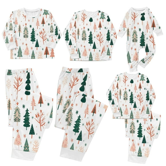 AGWOLF Family Matching Christmas Pajamas Set Xmas Pjs Set Soft Long Sleeve Holiday Sleepwear Two Piece Outfits for Women Men Couples