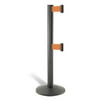 Lavi Industries 50-3000DL-WB-OR Beltrac 3000 7 Ft. Double-Belted Crowd Control Post - Orange
