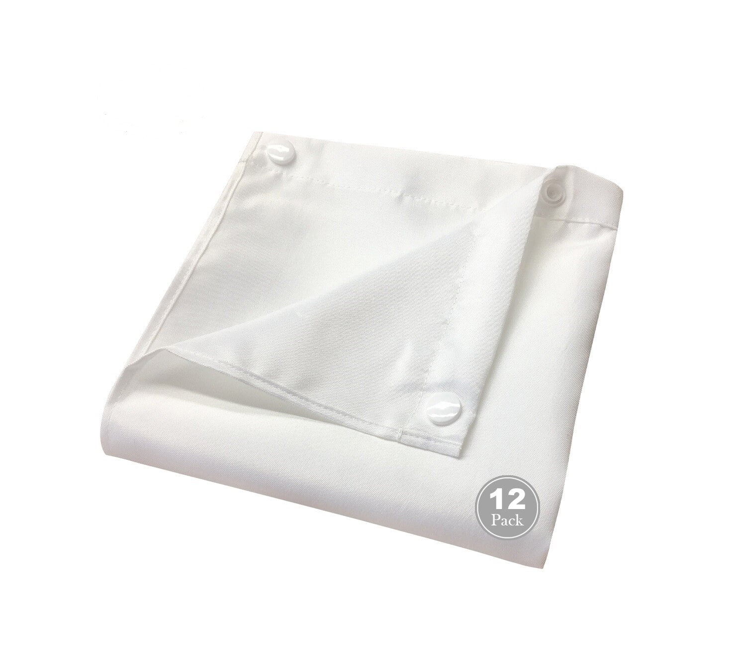 FBTS Prime 70x54 inch White Solid Polyester Snapin Shower Curtain