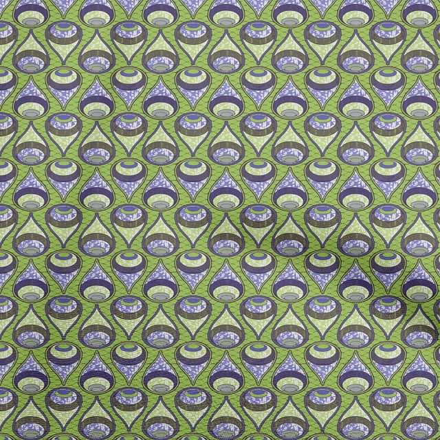 oneOone Polyester Spandex Green Fabric African Craft Projects Decor Fabric Printed by The Yard 56 Inch Wide