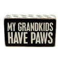 thumbnail image 1 of Primitives By Kathy Black Distressed Box Sign - My Grandkids Have Paws, 1 of 2