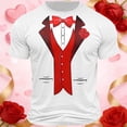 thumbnail image 2 of Mens Valentine's Day Graphic T Shirt Heart Print Casual Short Sleeve Tee Fit Crewneck Top Him Clothes, 2 of 3
