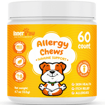Inner Paw Dog Allergy Chews – Itch Relief & Immune Support for Dogs, 60 Count