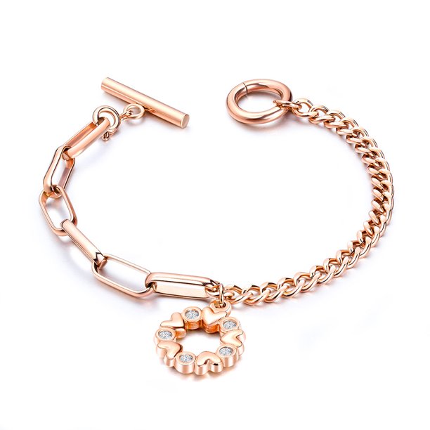 Minnieouse de mujer, colgante de corazón circular, aniversario, cumpleaños, boda, compromiso, brazalete, adornos de mano, joyería de decoración Ropa, zapatos y accesorios Miscelánea Minnieouse AP010440-00