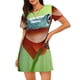 thumbnail image 1 of Easygdp Flying Frog On Branch Camisón de manga corta para mujer, informal, estampado, 1 of 6