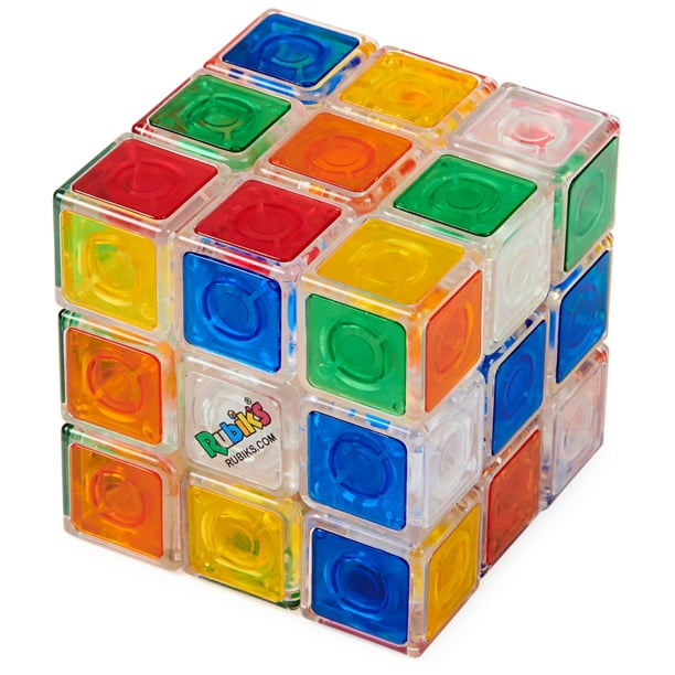 Juguete de rompecabezas Rubik con forma de cubo transparente de cristal de 3 x 3 para más de 8 años