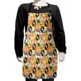 thumbnail image 1 of Music Kids Apron, Pattern with Musical Instruments in Flat Design Style Cassette Radio Vinyl Nostalgic, Boys Girls Apron Bib with Adjustable Ties for Cooking Baking Painting, Multicolor, by Ambesonne, 1 of 2