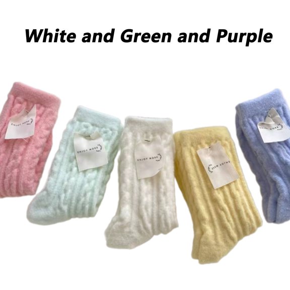 TELOLY Socks Easy to Clean Slouchy Socks for Women Heel Reinforcement Design High-Density Velvet Cute Socks,Style9