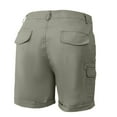 thumbnail image 5 of Women's Loose Solid Color Mini Pant Summer Beach Shorts Buttons Short Hot Pants Cargo Shorts, 5 of 6