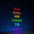 thumbnail image 2 of Read Books & Change The World Neon Sign, Library Room Decor, 2 of 4