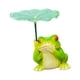 thumbnail image 2 of Estatua de animal pequeño pintada a mano, figura sosteniendo una hoja artificial, accesorio fotográfico de resina. Rana, 2 of 8