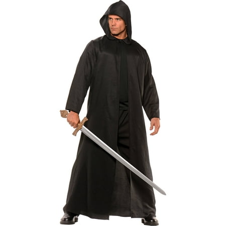 Cloak Black Faux Leather Men's Adult Halloween Costume