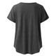 thumbnail image 4 of Gibobby Playera de Verano para Mujer Blusa informal manga corta con cuello en V y botones color liso para mujer(Gris oscuro,G), 4 of 5