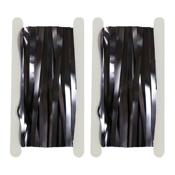 2 Pack Metal Foil Matte Tassel Curtain Party Decor For Props Festive Celebration Party Decor, 1 x 2m
