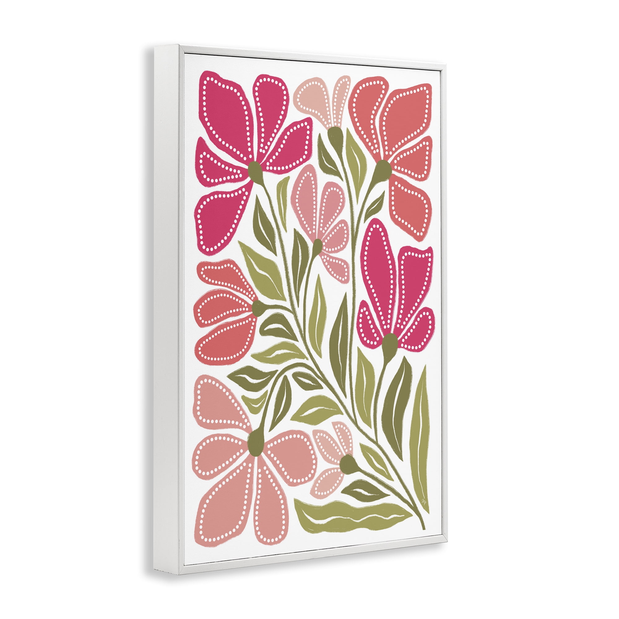 Stupell Industries Bold Midcentury Blooms White Framed Giclee Art, design by Martina Pavlova