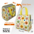 thumbnail image 3 of Pioneer Flower Floral Print Pattern Insulated Lunch Bag for Women & Adults,Large Portable Soft Cooler Lunch Bag,Thermal Food Storage Tote with Pearl Cotton,8.66L,8.75x5.75x9.5 Inch, 3 of 6