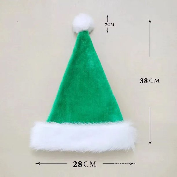 Sombrero de Navidad de felpa gruesa para adultos y niños, decoración de Feliz Navidad, rojo, azul, verde, negro, 2023, 2024