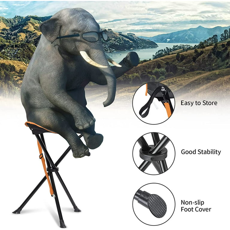 JOYTUTUS Camping Stool Folding 225lb,Lightweight Sturdy Portable Tripod Camp Stools,Outdoor Camping Chair for Backpacking Camping Hiking Hunting