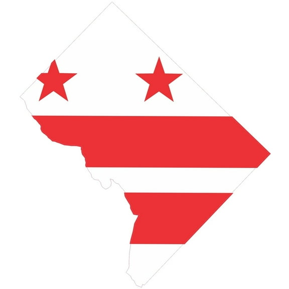5" x 4" Washington DC Die Cut Flag Bumper Sticker Decal Vinyl Car Window Stickers Decals