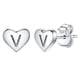 thumbnail image 1 of Pendientes de corazón inicial de Silvora, tachuelas de plata esterlina hipoalergénicas para mujer, diminuta letra V, dijes de oreja, regalo de joyería para cumpleaños, día de la madre, 1 of 8
