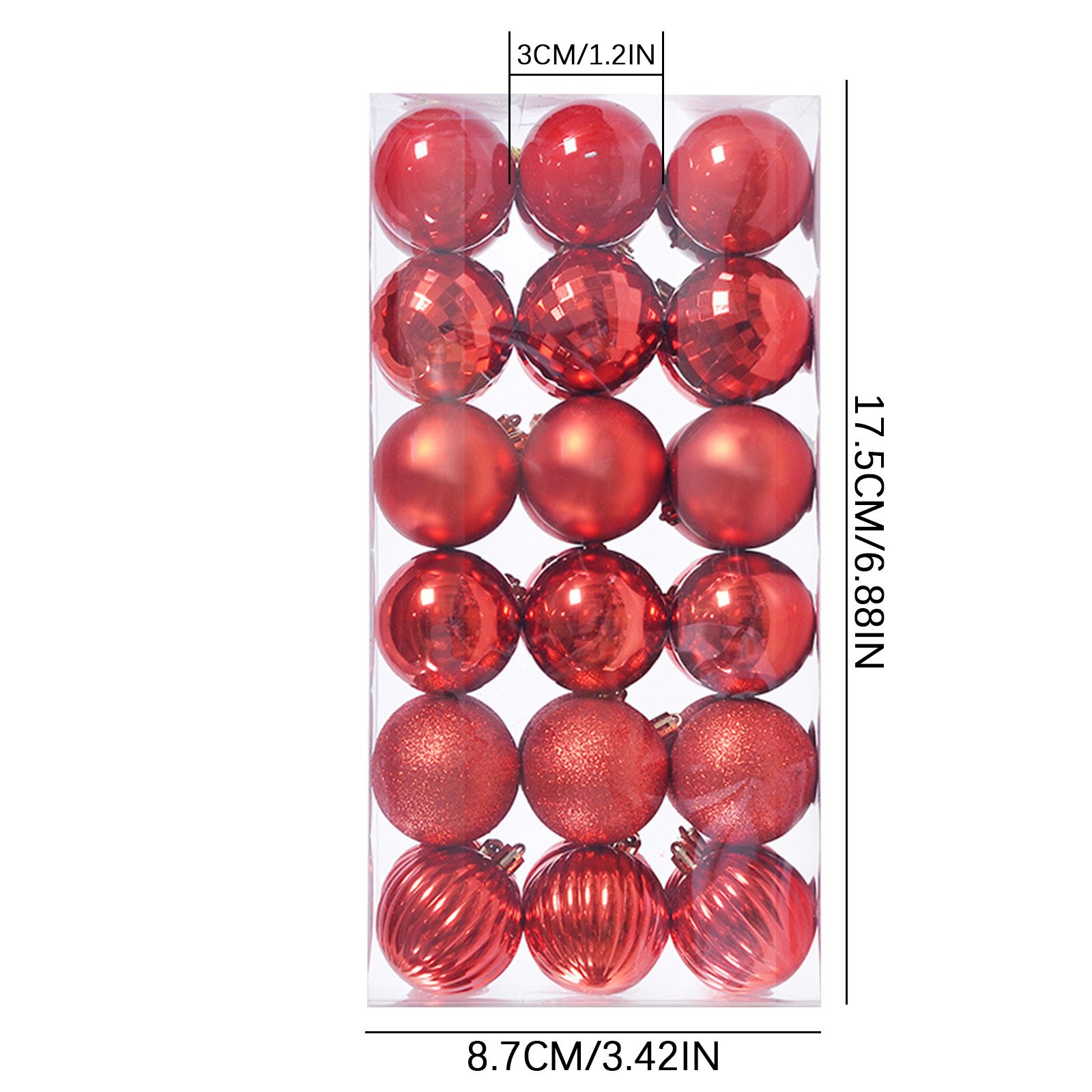120 Pièces Boules De Noël Miniatures - 12 Couleurs Avec Strass - 8 Mm - Pour Décoration Sapin Et Artisanat