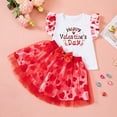 thumbnail image 2 of JAJAHO Girls Outfits Toddler Kids Girl Tutu Skirts Set Valentine's Day Sleeveless Ruffle Tank Tops And Heart Print Tulle Skirt 2 Piece Lovely Outfit, 2 of 5
