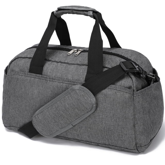 Bolsa de gimnasio Ineeatu pequeña de 14 pulgadas para mujeres y hombres, color gris