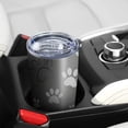 thumbnail image 5 of 20 Oz Grey Dog Paw Footprint Coffee Tumbler Double Wall Insulated Stainless Steel Water Bottle | Metal Reusable Thermoses Flask with Cup Cap | Leak & Sweat Proof with Anti-Dust Lid, 5 of 7
