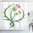 thumbnail image 1 of Ambesonne Thistle Shower Curtain, Graphic Flower, 69"Wx84"L, Lime Green White, 1 of 3