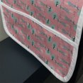 thumbnail image 3 of Modern Microwave Oven Cover, Urban Girl in Retro Fashion Clothes Holding Umbrella Hipster Art Deco, Water Resistant Organizer with Pockets for Kitchen, 36" x 12", Pale Pink and Turquoise, by Ambesonne, 3 of 4