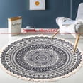 thumbnail image 2 of FNNMNNR New! Bohemian  Rugs Non-Slip Boho Mandala Tassels Woven Cotton Circle Mat for Home Kitchen Living Room Bedroom Bathroom Decor Carpet 23.6in, 2 of 10
