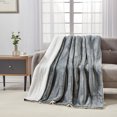 thumbnail image 2 of Sherpa Throw Blanket Super Soft Flannel Reversible Ultra Plush Fleece TV Blanket Gray 50x60, 2 of 7