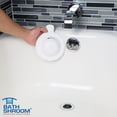 thumbnail image 5 of Tubshroom 4001463 Bathshroom 6.25 in. White Plastic Round Bath Overflow Cover, 5 of 9