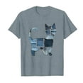 thumbnail image 4 of Sexlip Womens Swimsuit Set Patchwork Cat Print Cover Up Design Crew Neck Short Sleeve Casual Silhouette Soft Fabric for Summer Water Activities Gray L, 4 of 4